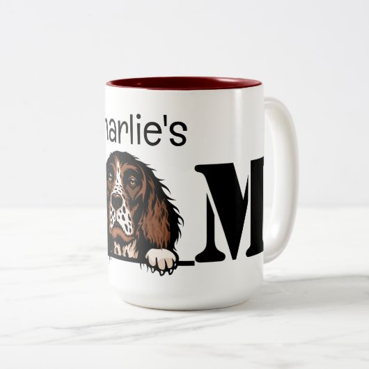 English Springer Spaniel Personalisierte Mama Tass Zweifarbige Tasse (VorderseiteRechts)