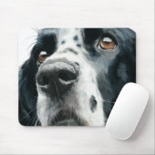 English springer spaniel portrait with ticking mousepad (Mit Mouse)
