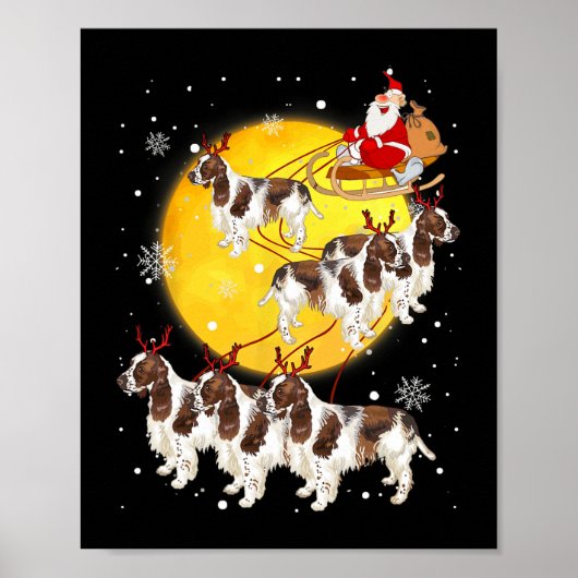 English Springer Spaniel Reindeer Christmas Dog Lo Poster (Vorne)