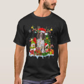 English Springer Spaniel Reindeer Christmas Lights T-Shirt (Vorderseite)