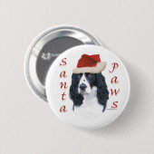 English Springer Spaniel Santa Paws Button (Vorne & Hinten)