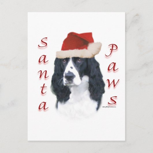 English Springer Spaniel Santa Paws Feiertagspostkarte (Vorderseite)