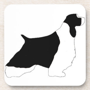 English Springer Spaniel Schwarz-weißes Silo Getränkeuntersetzer
