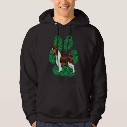 English Springer Spaniel St Patricks Day Shamrock Hoodie (Vorderseite)