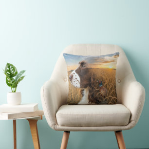 English Springer Spaniel und Fasan Kissen