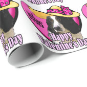 English Springer Spaniel Valentinstag Geschenkpapier (Rolleneckpunkt)
