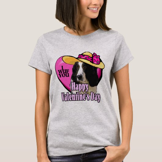 English Springer Spaniel Valentinstag T - Shirt (Vorderseite)