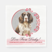 English Springer Spaniel Wedding Napkin mit Foto Serviette (Vorderseite)