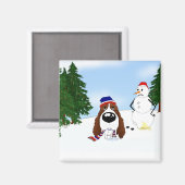 English Springer Spaniel Winter Scene Magnet (Vorderseite/Rückseite)