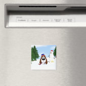 English Springer Spaniel Winter Scene Magnet (In Situ (Geschirrspüler))