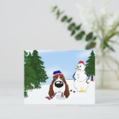 English Springer Spaniel Winter Scene Postkarte (Stehend Vorderseite)