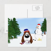 English Springer Spaniel Winter Scene Postkarte (Vorne/Hinten)