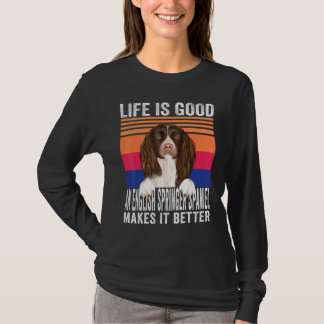 English Springer Spaniels Macht Dein Leben Gut Vin T-Shirt