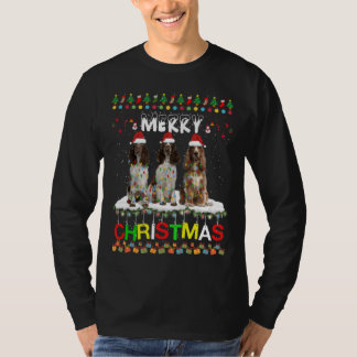 English Springer Spanier Christmas Light Pajama T-Shirt