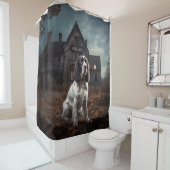 English Springer Spanier Halloween Beängstigend Duschvorhang (Beispiel)