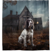 English Springer Spanier Halloween Beängstigend Duschvorhang (Vorderseite)