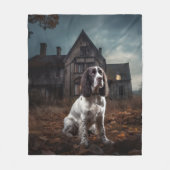 English Springer Spanier Halloween Beängstigend Fleecedecke (Vorderseite)