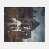 English Springer Spanier Halloween Beängstigend Fleecedecke (Vorderseite (Horizontal))