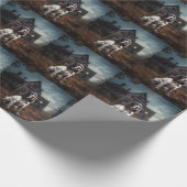 English Springer Spanier Halloween Beängstigend Geschenkpapier (Ecke)