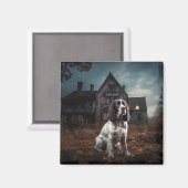 English Springer Spanier Halloween Beängstigend Magnet (Vorderseite/Rückseite)