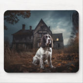 English Springer Spanier Halloween Beängstigend Mousepad (Vorne)