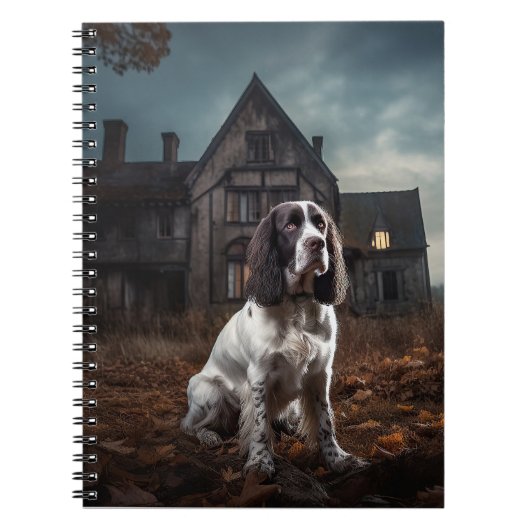 English Springer Spanier Halloween Beängstigend Notizblock (Vorderseite)