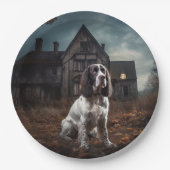 English Springer Spanier Halloween Beängstigend Pappteller (Vorderseite)