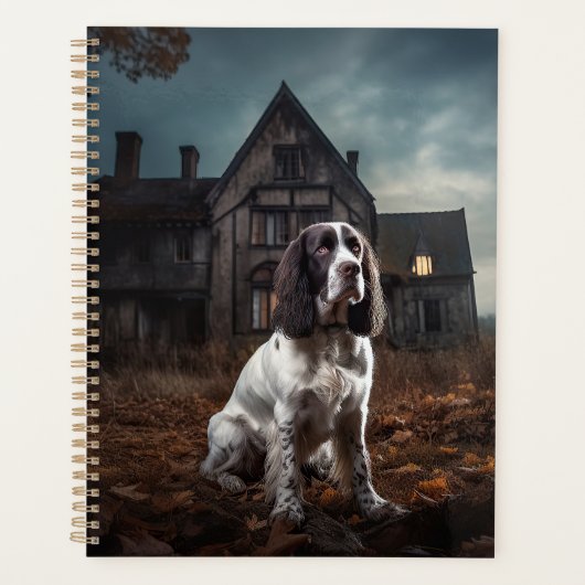 English Springer Spanier Halloween Beängstigend Planer (Vorderseite)