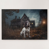 English Springer Spanier Halloween Beängstigend Puzzle (Horizontal)