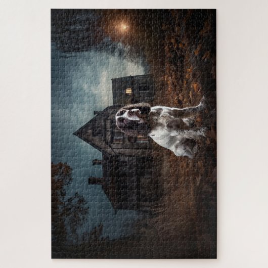 English Springer Spanier Halloween Beängstigend Puzzle (Vertikal)