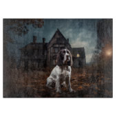 English Springer Spanier Halloween Beängstigend Schneidebrett (Vorderseite)