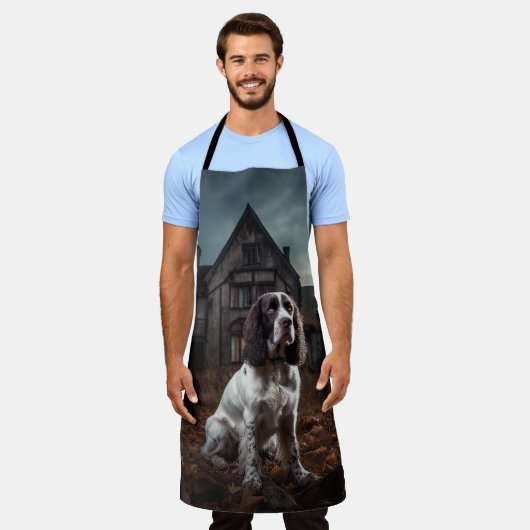 English Springer Spanier Halloween Beängstigend Schürze (Getragen)