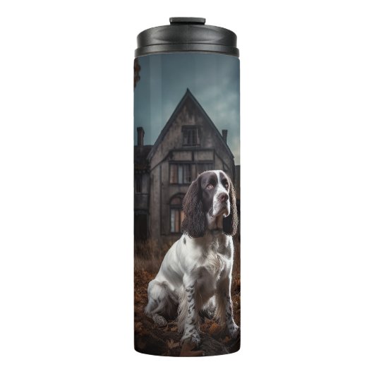 English Springer Spanier Halloween Beängstigend Thermosbecher (Vorderseite)