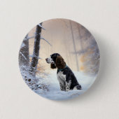 English Springer Spanier Let It Snow Christmas Button (Vorderseite)