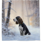 English Springer Spanier Let It Snow Christmas Duschvorhang (Vorderseite)