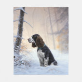 English Springer Spanier Let It Snow Christmas Fleecedecke (Vorderseite)