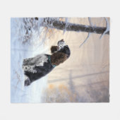 English Springer Spanier Let It Snow Christmas Fleecedecke (Vorderseite (Horizontal))