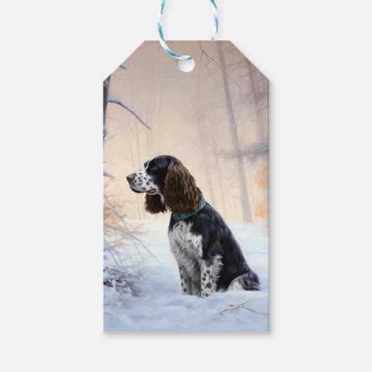English Springer Spanier Let It Snow Christmas Geschenkanhänger (Vorderseite)