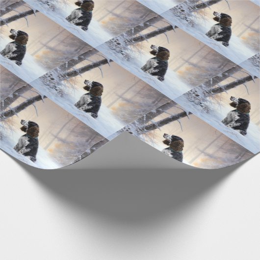 English Springer Spanier Let It Snow Christmas Geschenkpapier (Ecke)