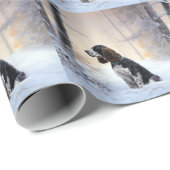 English Springer Spanier Let It Snow Christmas Geschenkpapier (Rolleneckpunkt)