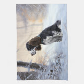 English Springer Spanier Let It Snow Christmas Geschirrtuch (Vertikal)
