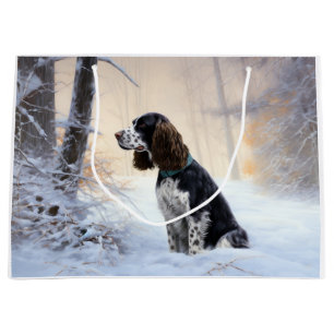 English Springer Spanier Let It Snow Christmas Große Geschenktüte