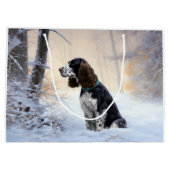 English Springer Spanier Let It Snow Christmas Große Geschenktüte (Rückseite)