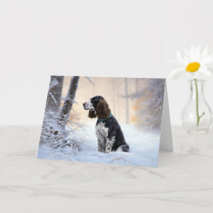 English Springer Spanier Let It Snow Christmas Karte