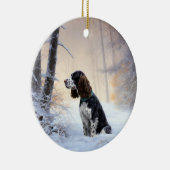 English Springer Spanier Let It Snow Christmas Keramik Ornament (Rechts)