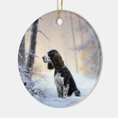 English Springer Spanier Let It Snow Christmas Keramik Ornament (Links)