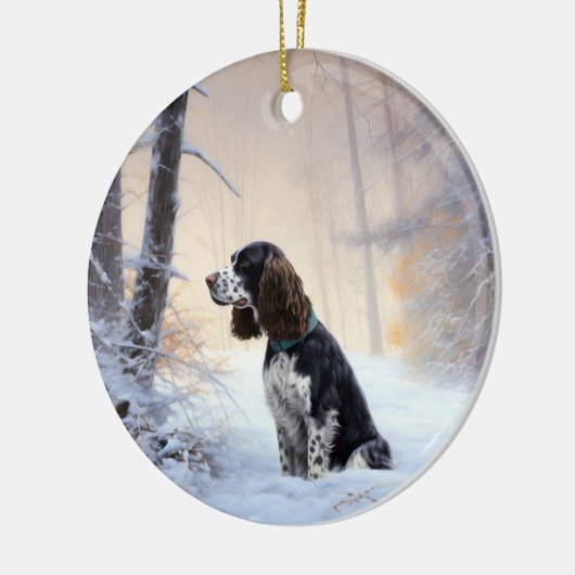 English Springer Spanier Let It Snow Christmas Keramik Ornament (Links)