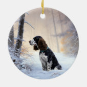 English Springer Spanier Let It Snow Christmas Keramik Ornament (Hinten)