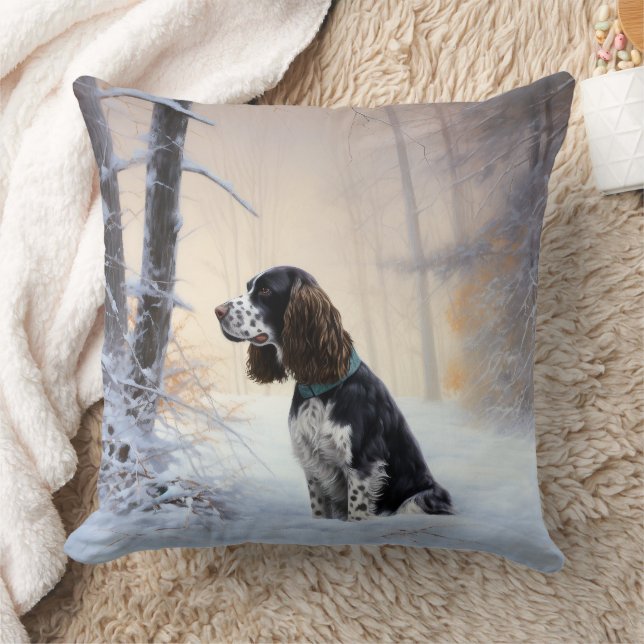 English Springer Spanier Let It Snow Christmas Kissen (Decke)