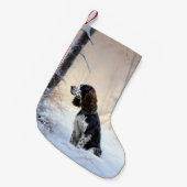 English Springer Spanier Let It Snow Christmas Kleiner Weihnachtsstrumpf (Vorderansicht (hängend))